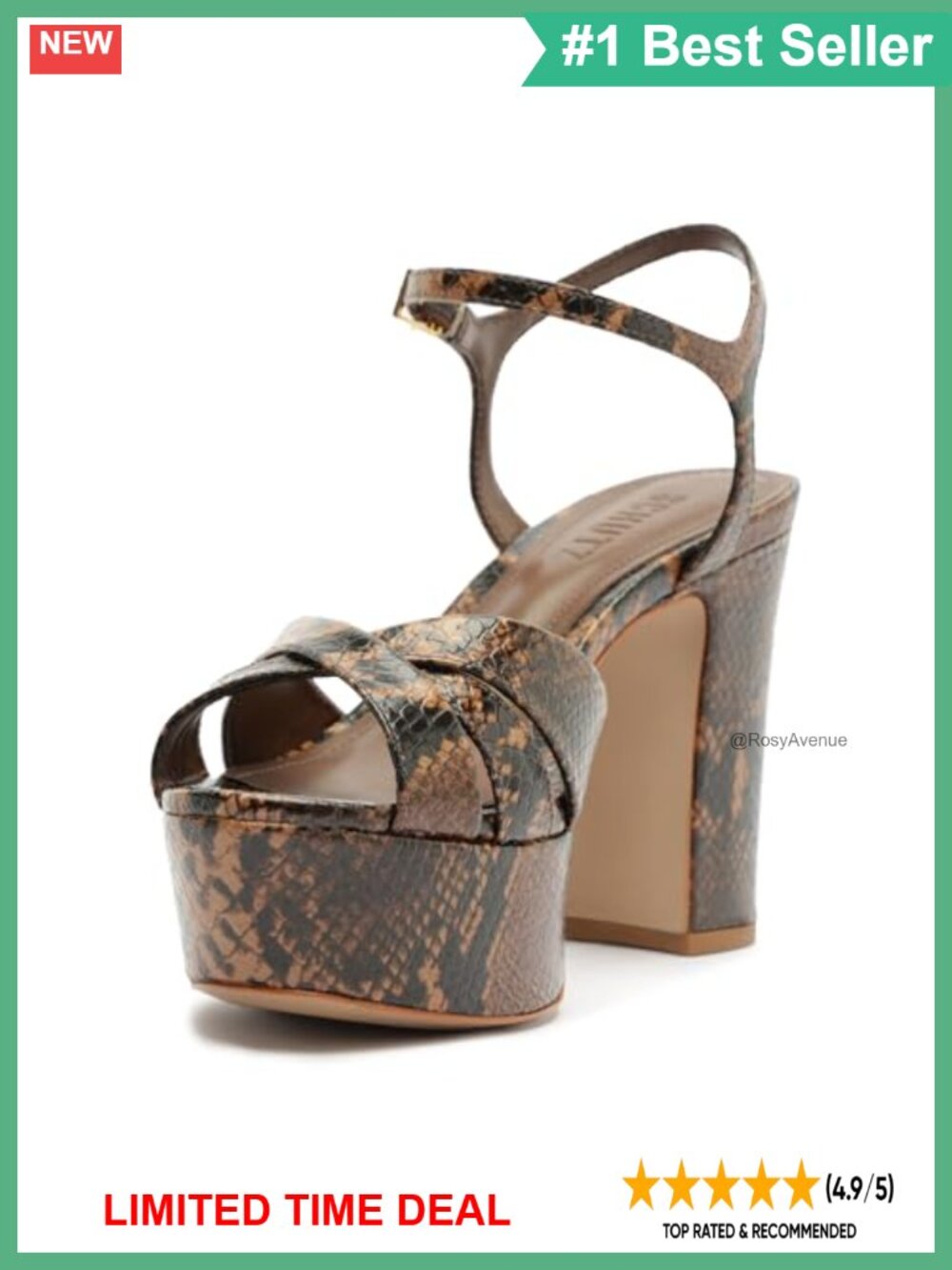 Keefa Leather Platform Block Heel Strappy Ankle Strap Sandals